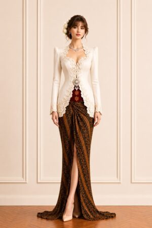 Ivory Tailored Kebaya & Classic Batik Set