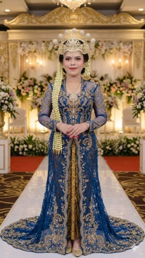 download (100) Royal Sapphire Blue Sundanese Bridal Kebaya Gown